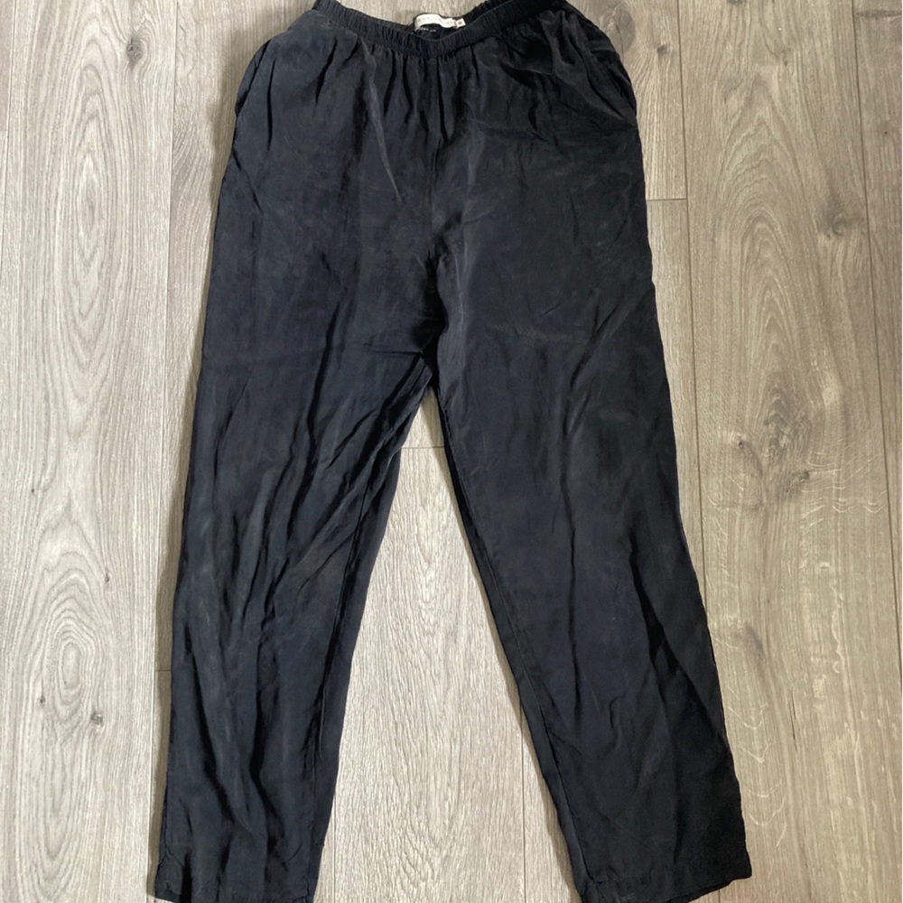Cut Loose silky soft high waisted long pants classy pockets black tencel